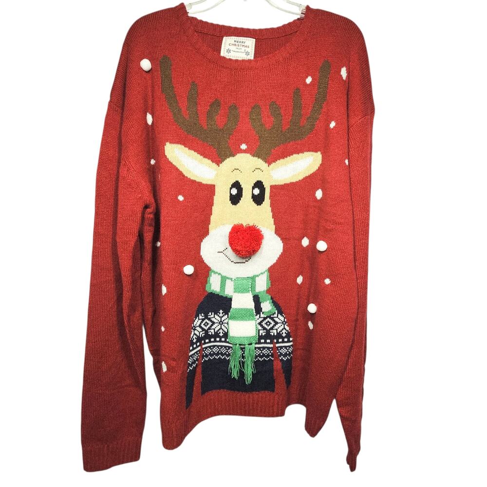 Merry Christmas from Daisys Boutique Holiday Sweater Reindeer Plus Size XXXL